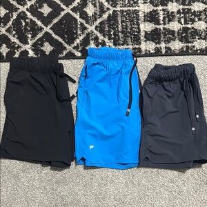 Fabletics Performance Athletic Shorts Black and Blue